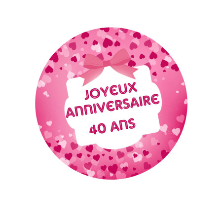 Disco-de-açúcar-rosa-40 anos-aniversários