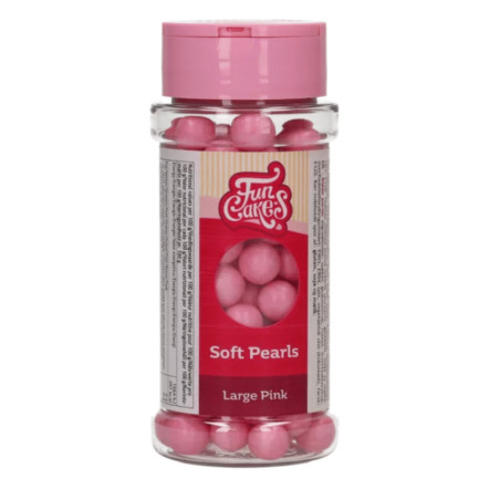 Pote de pérolas de açúcar rosa Funcakes 10mm