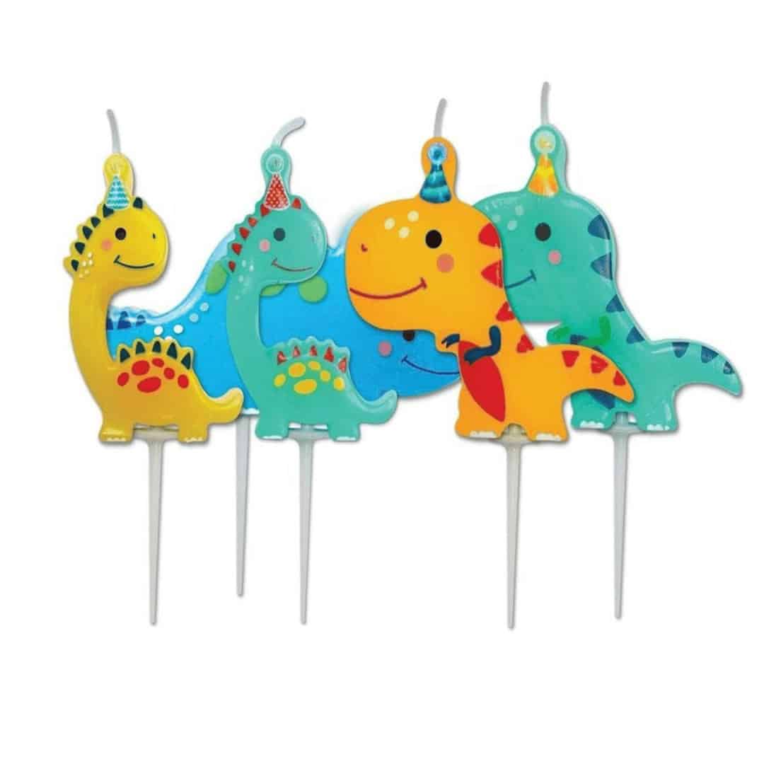 5 velas de dinossauro