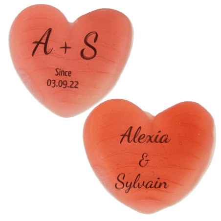 2 bombons de coração personalizados