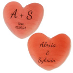 2 bombons de coração personalizados