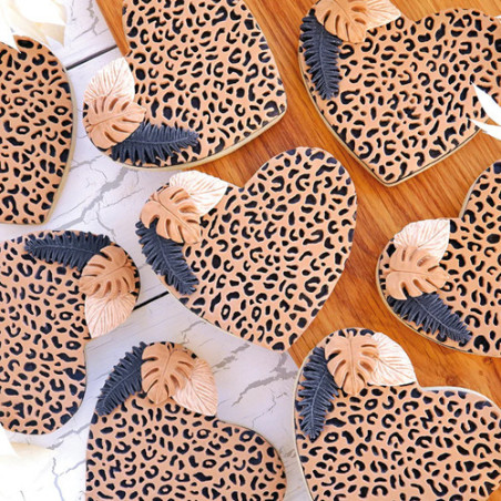 Tapete de textura de silicone para pasta de açúcar - Padrão Leopardo