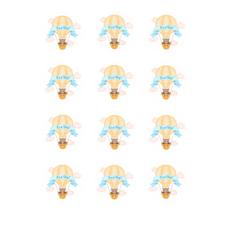 12 discos de açúcar Mini it'a boy Ø 5 cm para cupcakes