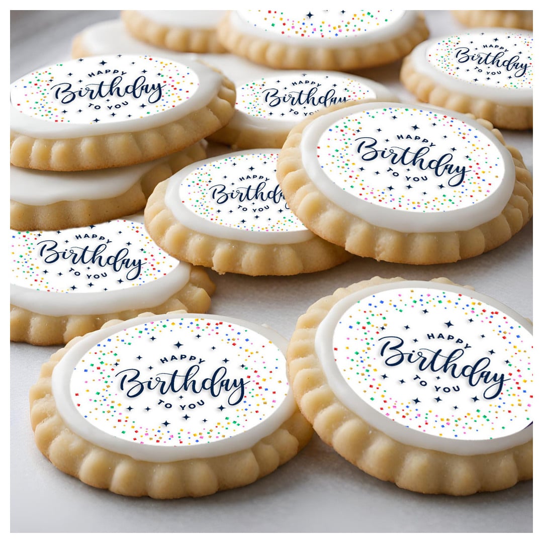 12 discos de cupcake de feliz aniversário