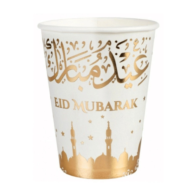 10 copos de papel Eid Mubarak