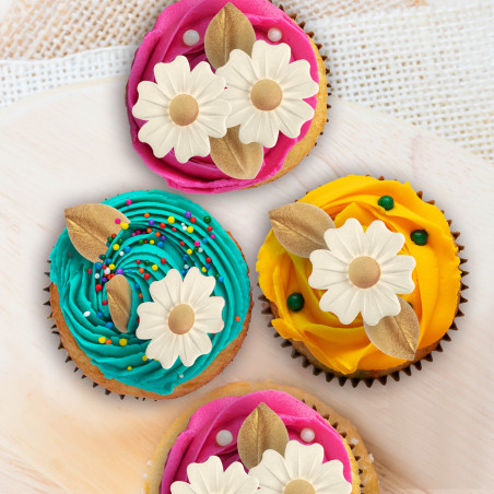 cupcakes de flores de wafer