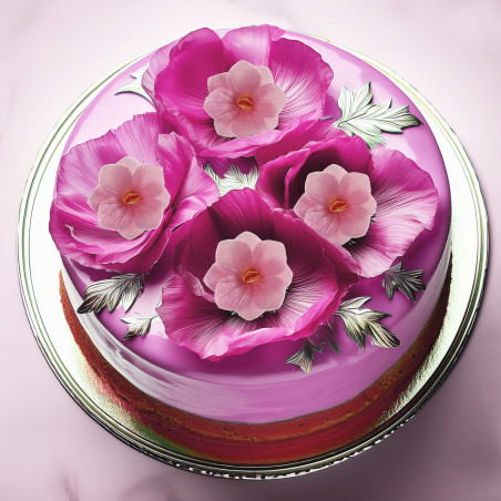 bolo de bolacha com flor de rosa