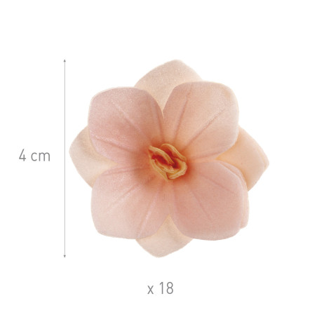 18 flores de bolacha rosa claro-4 cm