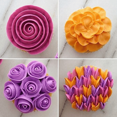 pastéis decorados com bico Wilton 104