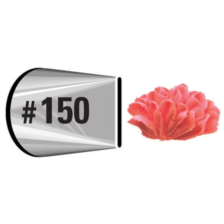 Exemplo de flor com ponta de pétala de cravo Wilton 150