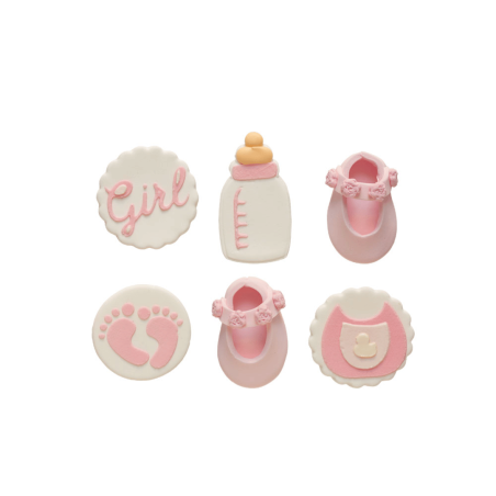 conjunto de 6 decorações de açúcar é uma menina