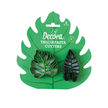2 cortadores de biscoitos de folhas tropicais Decora