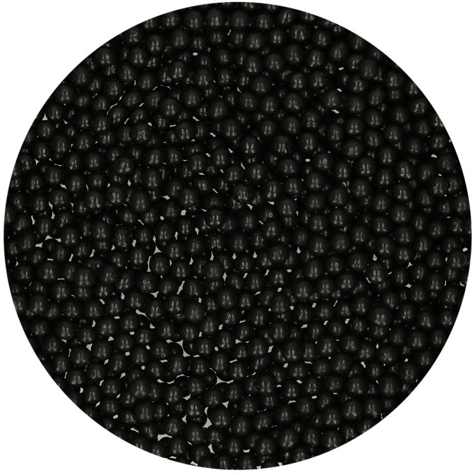 Pérolas de açúcar pretas brilhantes de 4 mm