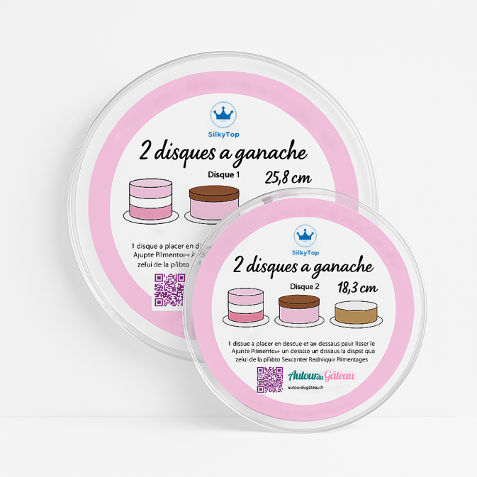 Disco de ganache acrílico em conjunto de 2 - tamanho de sua escolha