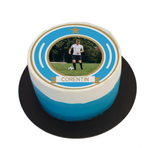 Bola de futebol redonda comestível Marselha 24 cm para personalizar