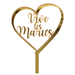 Bolo com espelho dourado e longa vida aos noivos