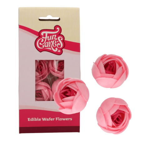 Embalagem para bolos de flor de wafer rosa
