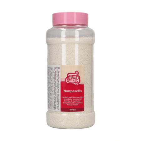 pote de mini pérolas de açúcar branco 1 mm - 800 gr