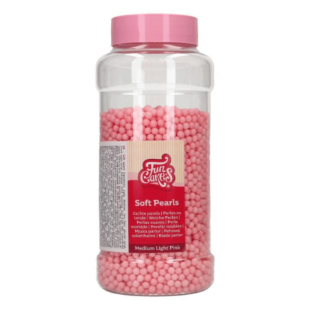 pote de pérolas de açúcar rosa 5 mm - 800 gr
