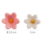 dimensões Flores de açúcar rosa e branco