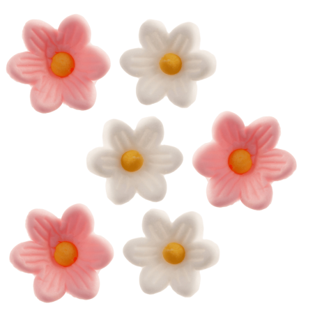 flores rosas e brancas