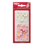Flores de açúcar rosa e branco