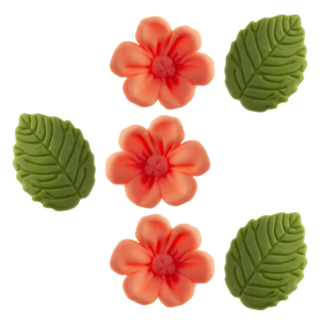 flores e folhas rosa pastel