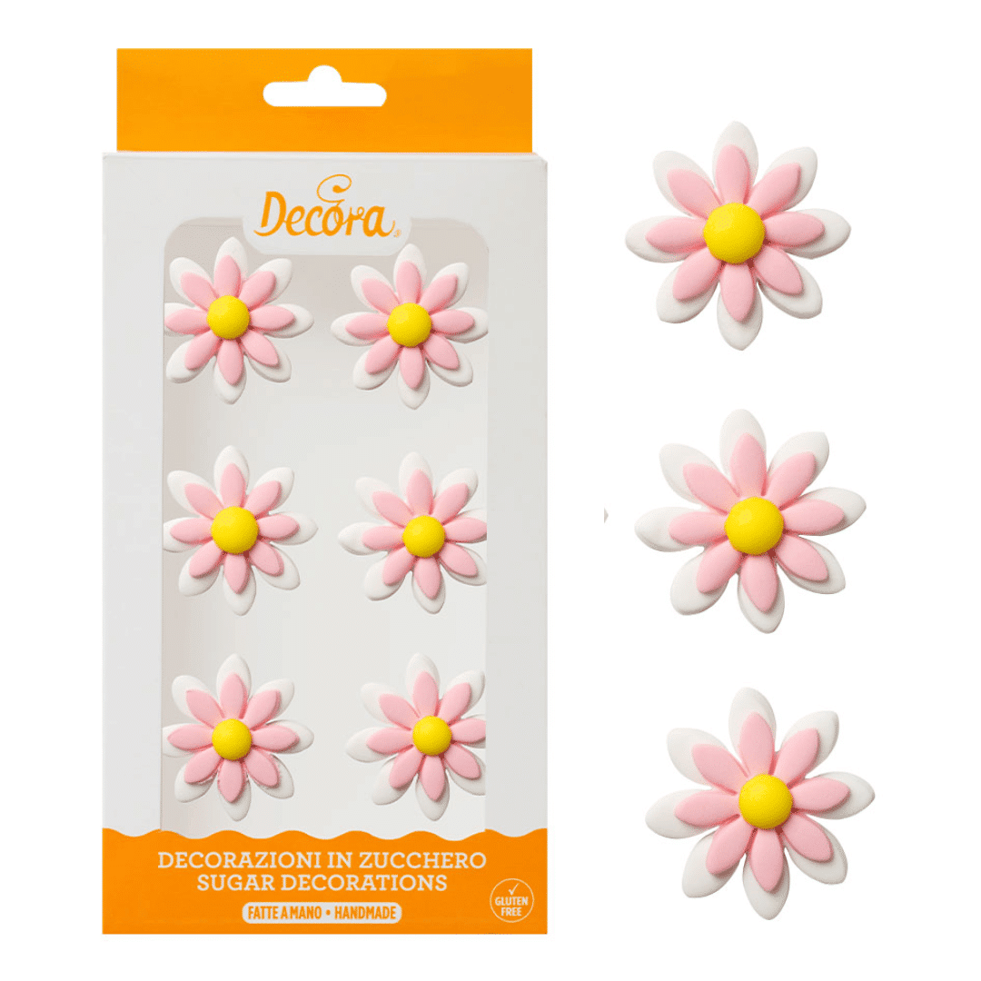 Marguerite sucre branca e rosa e embalagem