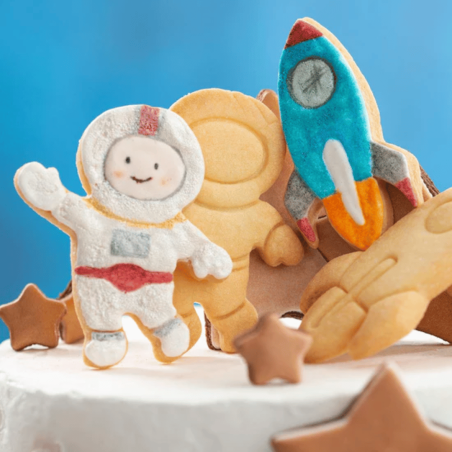 biscoito de foguete e cosmonauta