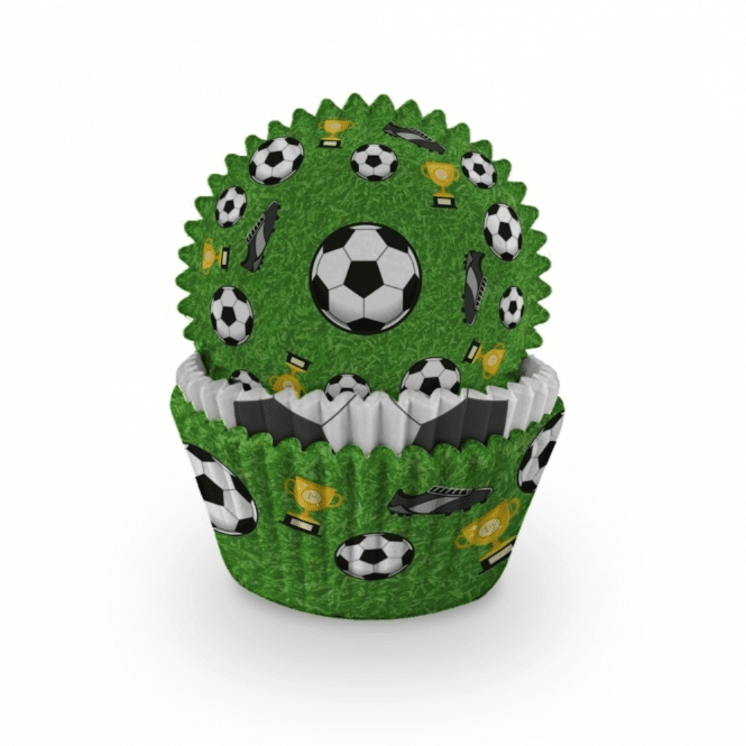 forminhas de cupcake com tema de futebol