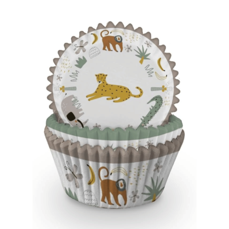 60 forminhas para cupcakes safari