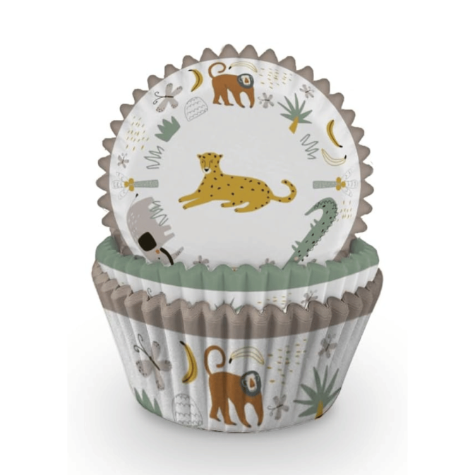 60 forminhas para cupcakes safari