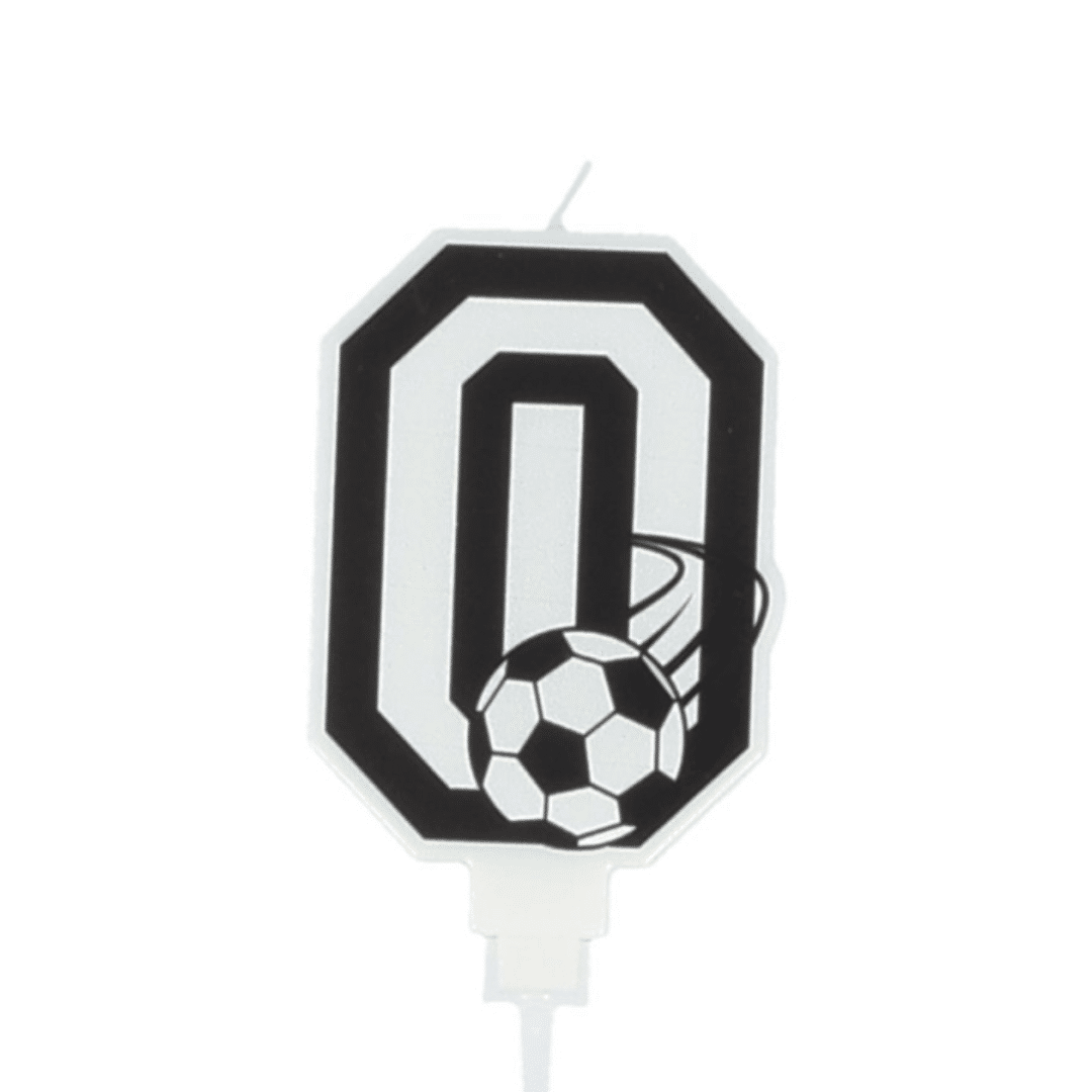 Velas de aniversário com números de futebol