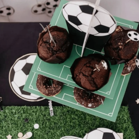 Suporte para cupcakes de futebol de 2 andares