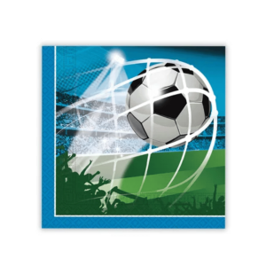 Pacote com 20 guardanapos de futebol
