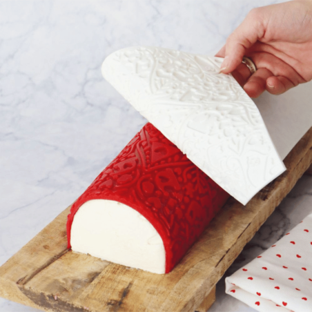 use o tapete de silicone para padrões de troncos de Natal