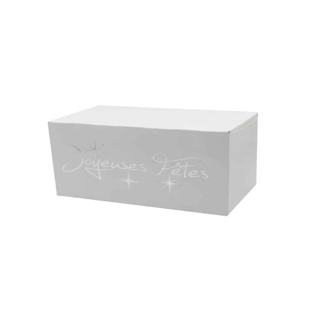 Caixa de registro de boas festas branca