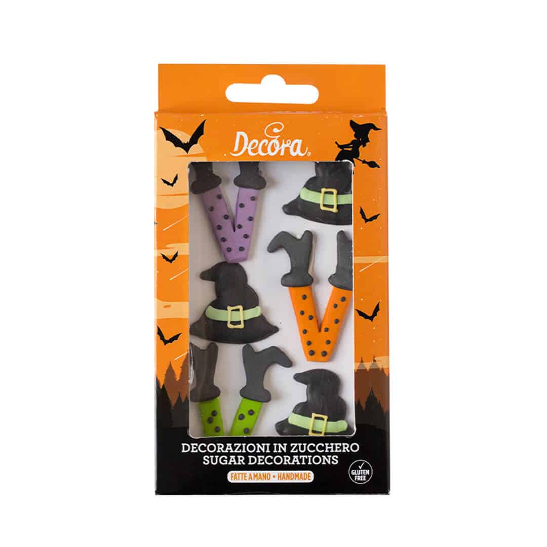Decorações de bolo de açúcar de bruxa de Halloween