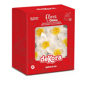 10 flores de hóstia branca Dekora