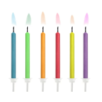 6 velas de chamas coloridas
