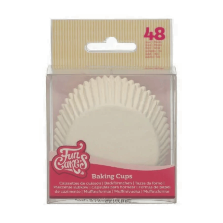 48 forminhas de cupcake brancas