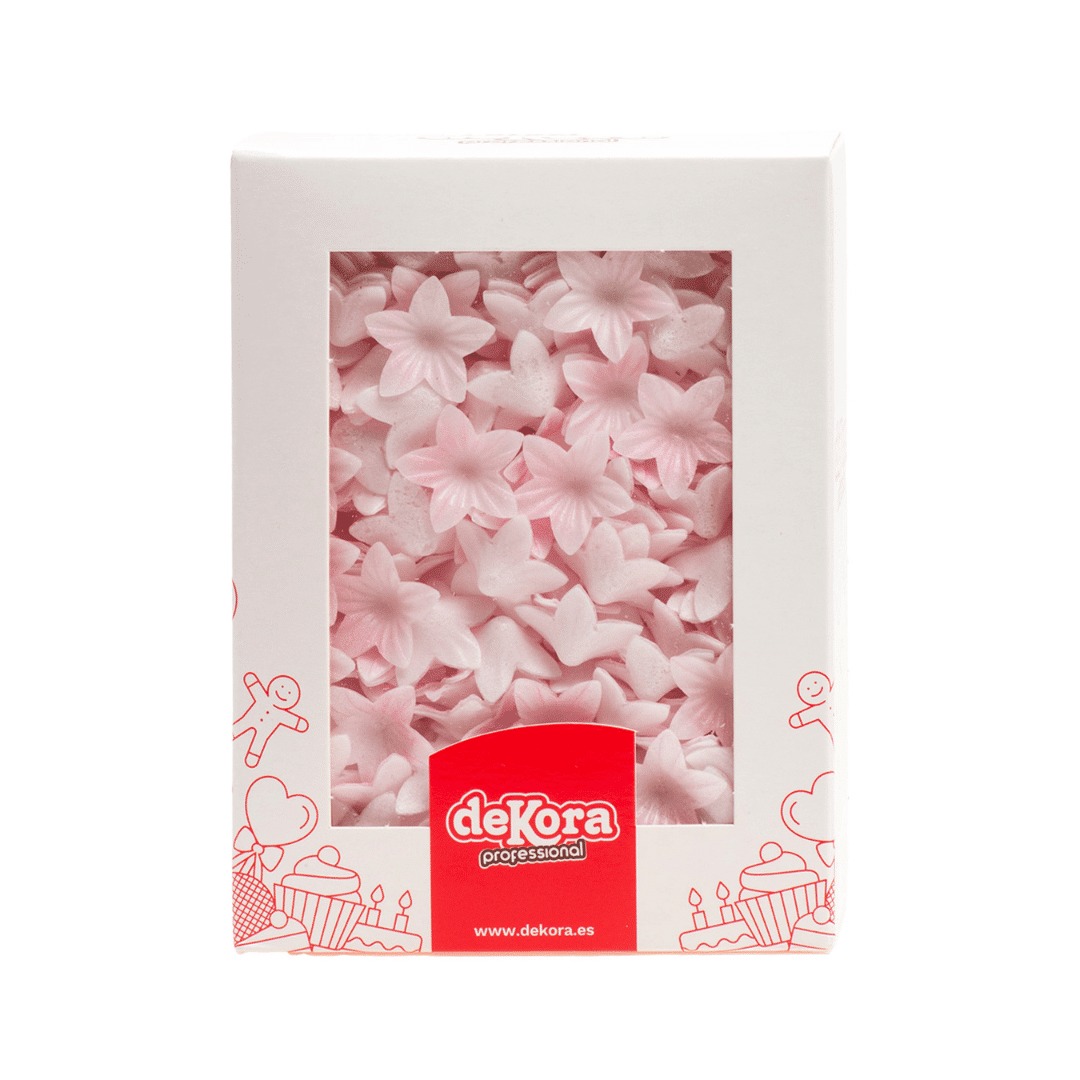 Mini flores de wafer rosa Dekora