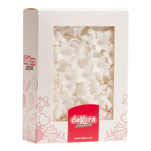 decoração de bolo de wafer - mini flores brancas