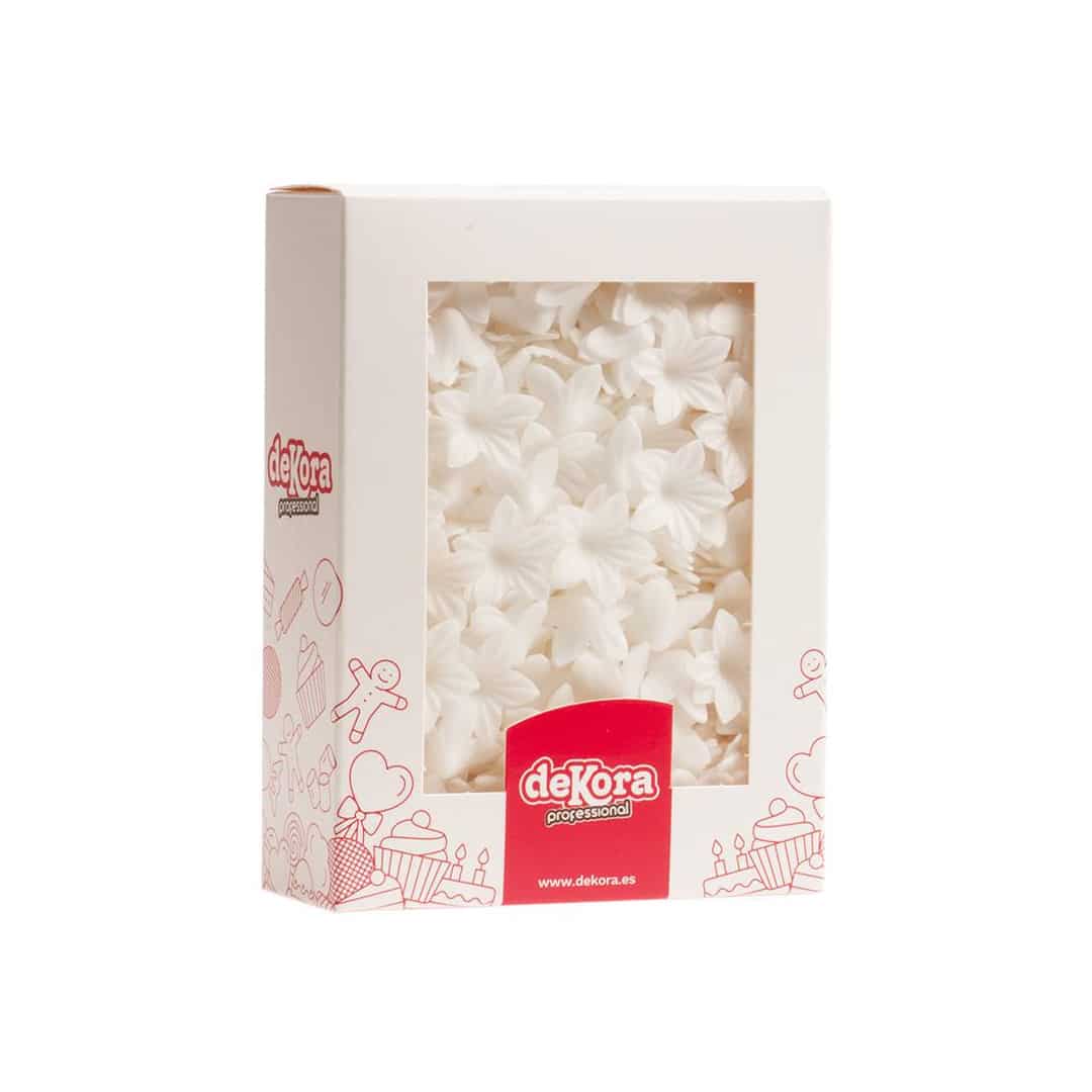 decoração de bolo de wafer - mini flores brancas