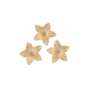 Decorações de hóstia - Flores douradas e brancas