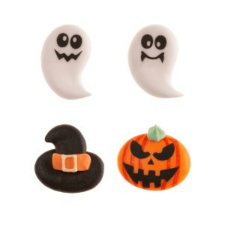 temas de açúcar comestível para Halloween, fantasmas, abóboras e bruxas