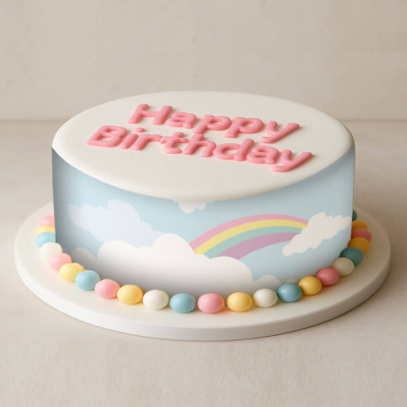 Contorno de Bolo Comestível Arco-íris | Cakedesign Autour Du Gâteau