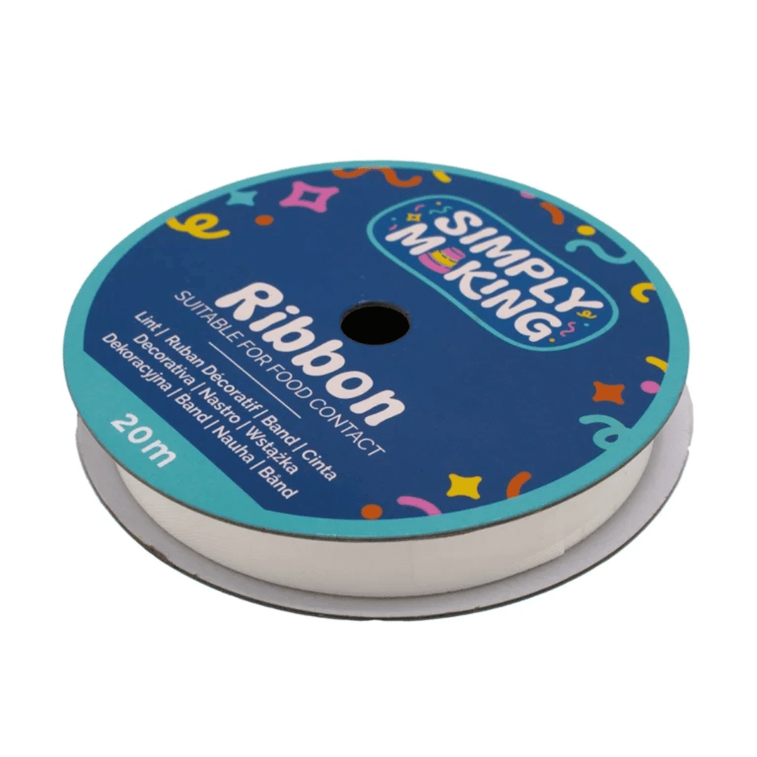 Fita adesiva decorativa branca para alimentos
