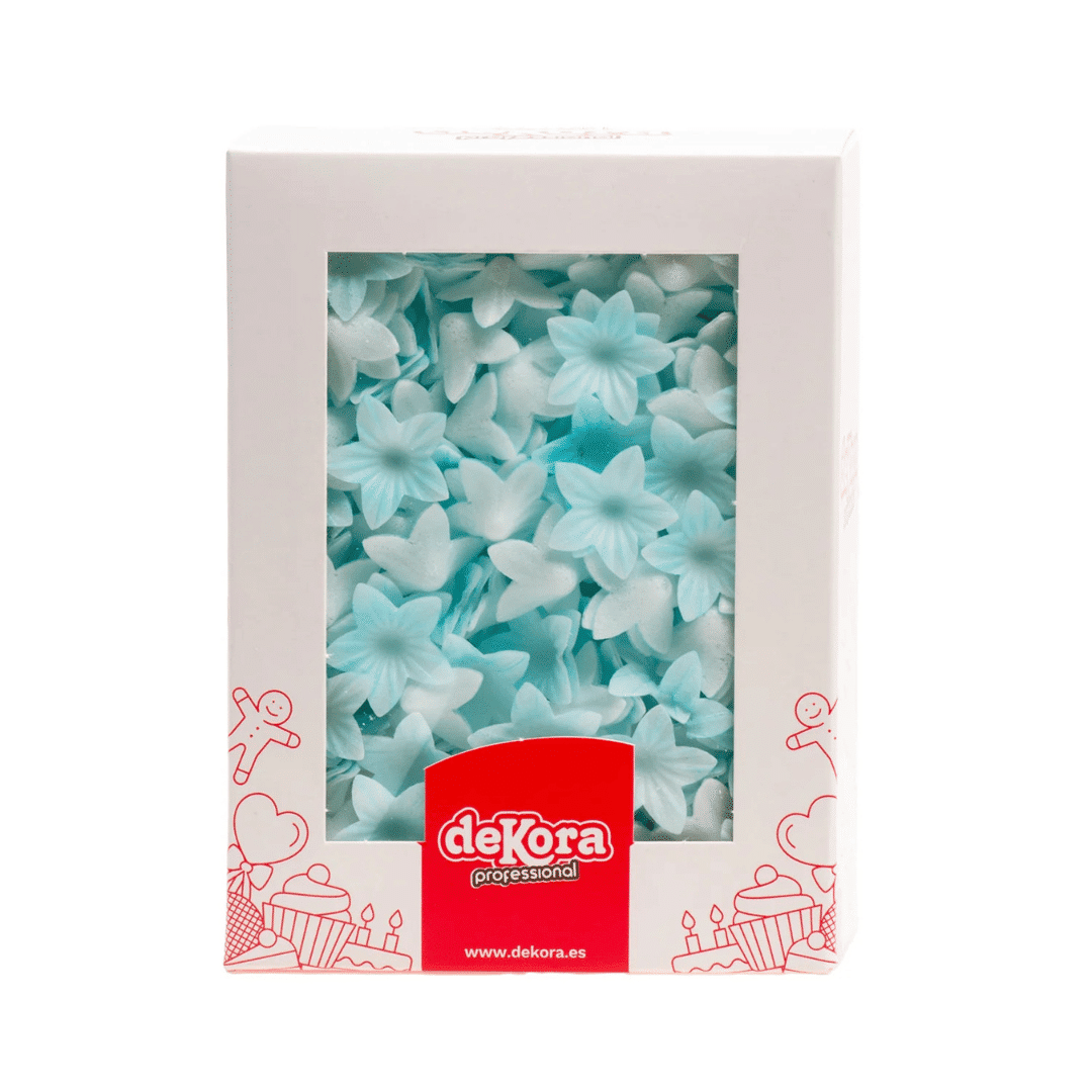 flores de hóstia azuis - decoração