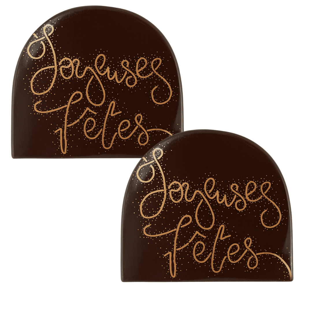 Conjunto de 2 enfeites de chocolate para tronco de Natal